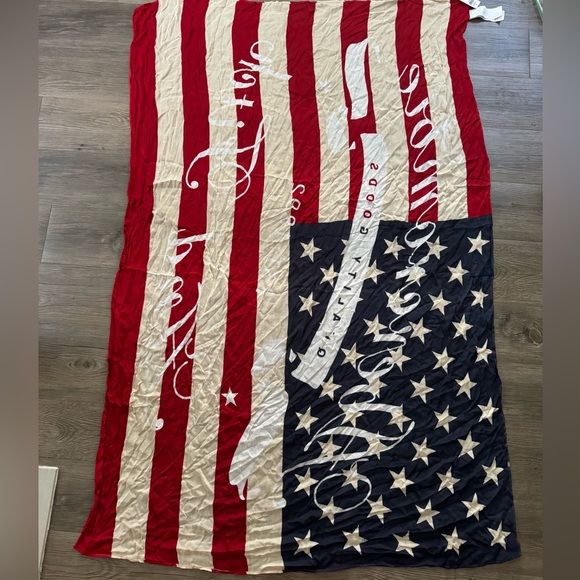 Abercrombies & Fitch Patriotic Cotton Scarf - ❤️🤍💙 Red, White & Blue 🇺🇸 BNWT - Picture 2 of 4